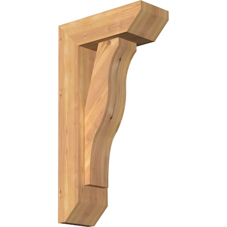 Ekena Millwork Funston Slat Smooth Bracket w/ Offset Brace, Western Red Cedar, 5 1/2"W x 14"D x 26"H BKT0604X14X26FST06SWR